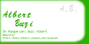 albert buzi business card